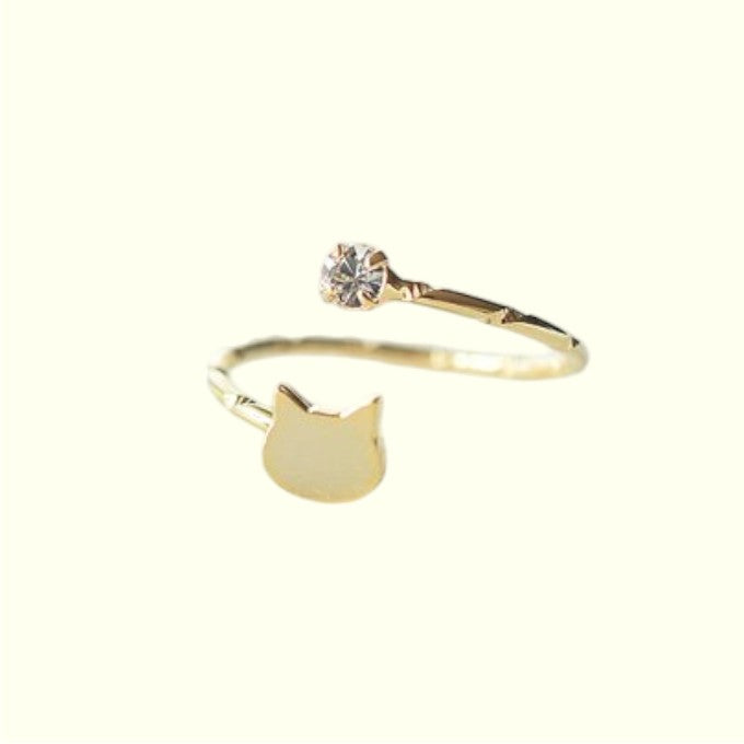 Mystic Cat Silver Ring Gold 1