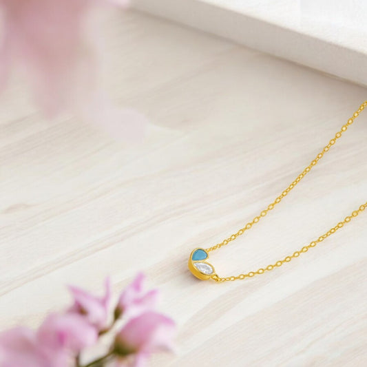Ocean Heart Necklace - Gold 1