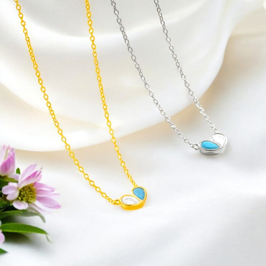 Ocean Heart Pendant Necklace