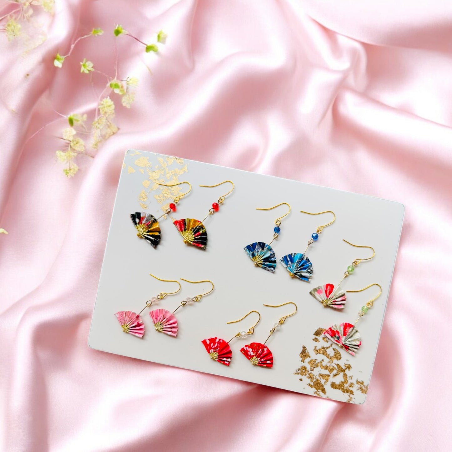 Origami Folding Fan Earrings 2