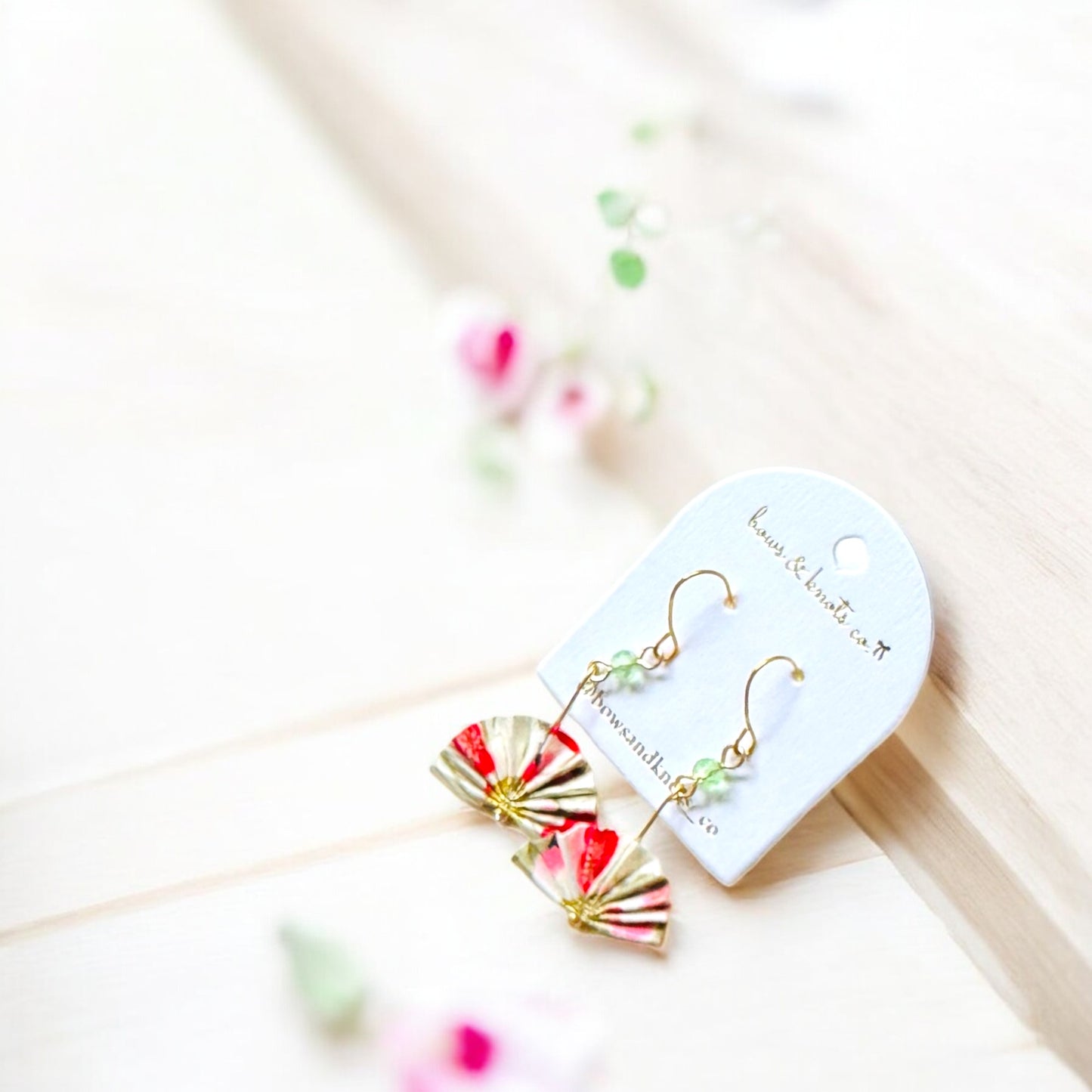 Origami Folding Fan Earrings white 4