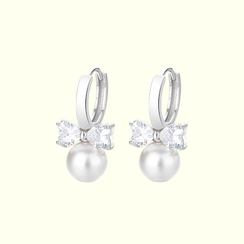 Pearls and Zircon Magic Huggies Silver 1