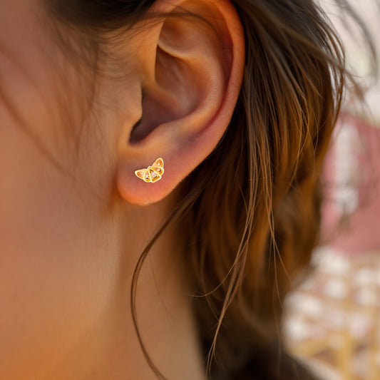 Petite Croissant Stud Earrings 2