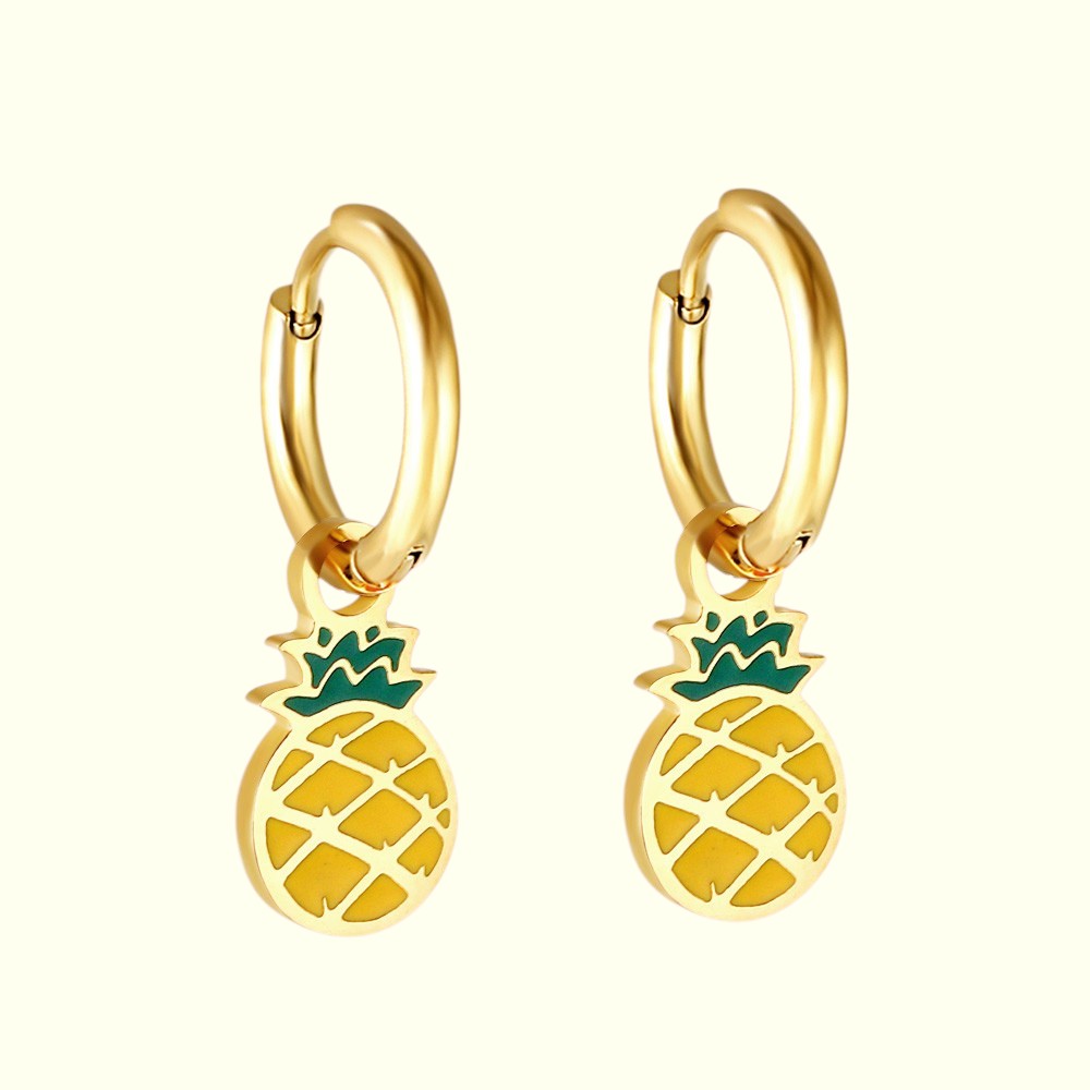Pineapple Bliss Hoops gold 1