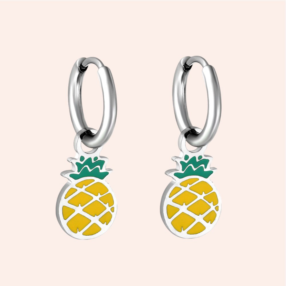 Pineapple Bliss Hoops silver 1