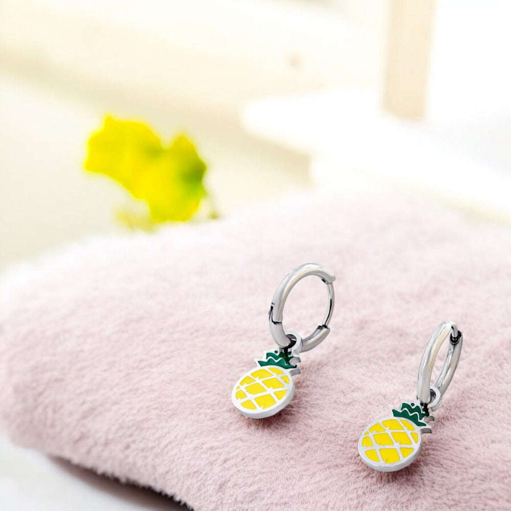 Pineapple Bliss Hoops silver 2