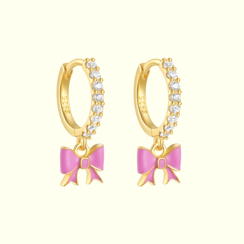 Playful Bowknot Hoops Gold 1