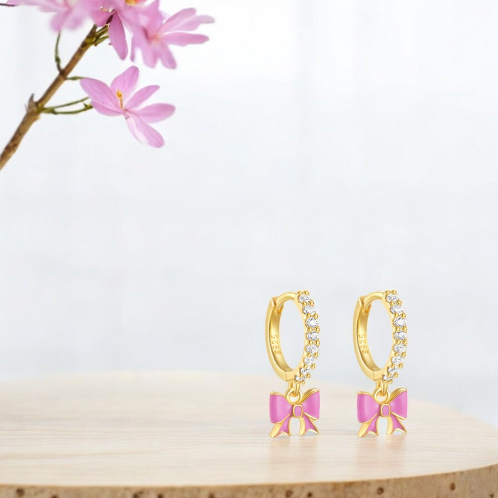 Playful Bowknot Hoops Gold 3