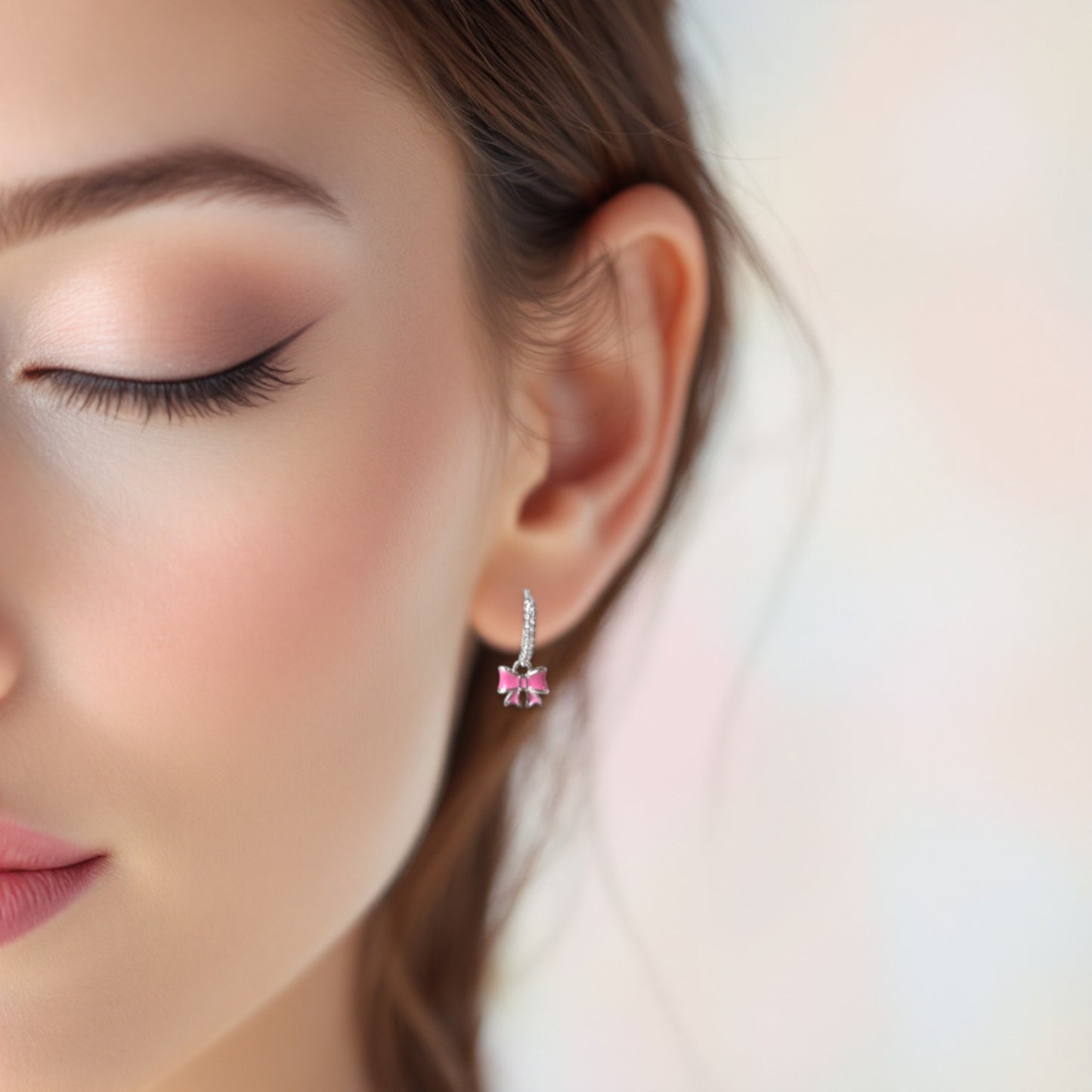 Playful Bowknot Hoops Silver 1