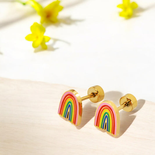 Prismatic Rainbow Stud Earrings 2