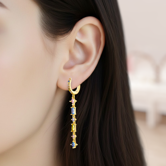 Radiance Drop Hoop Earrings 2