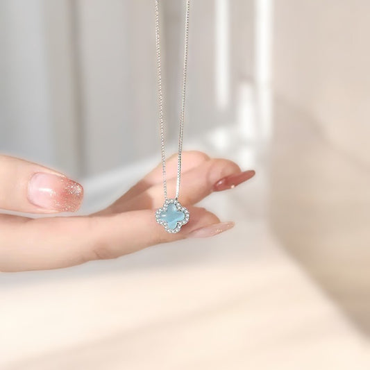 Radiant Clover Necklace Blue 1