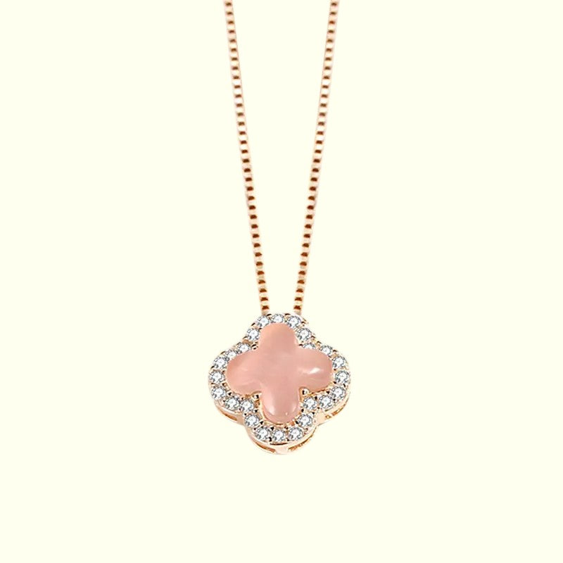 Radiant Clover Necklace Pink 2