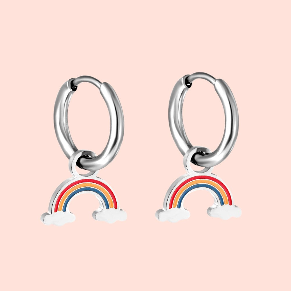 Rainbow Dreams Hoops Silver 1