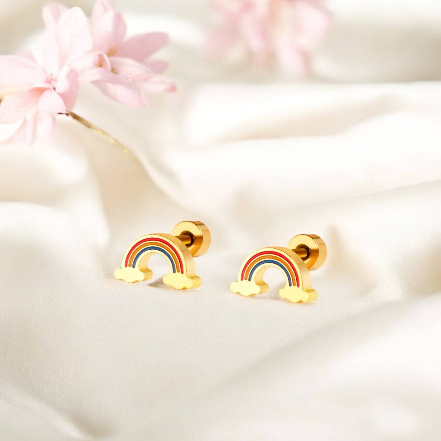 Rainbow Dreams Stud Earrings Gold 2