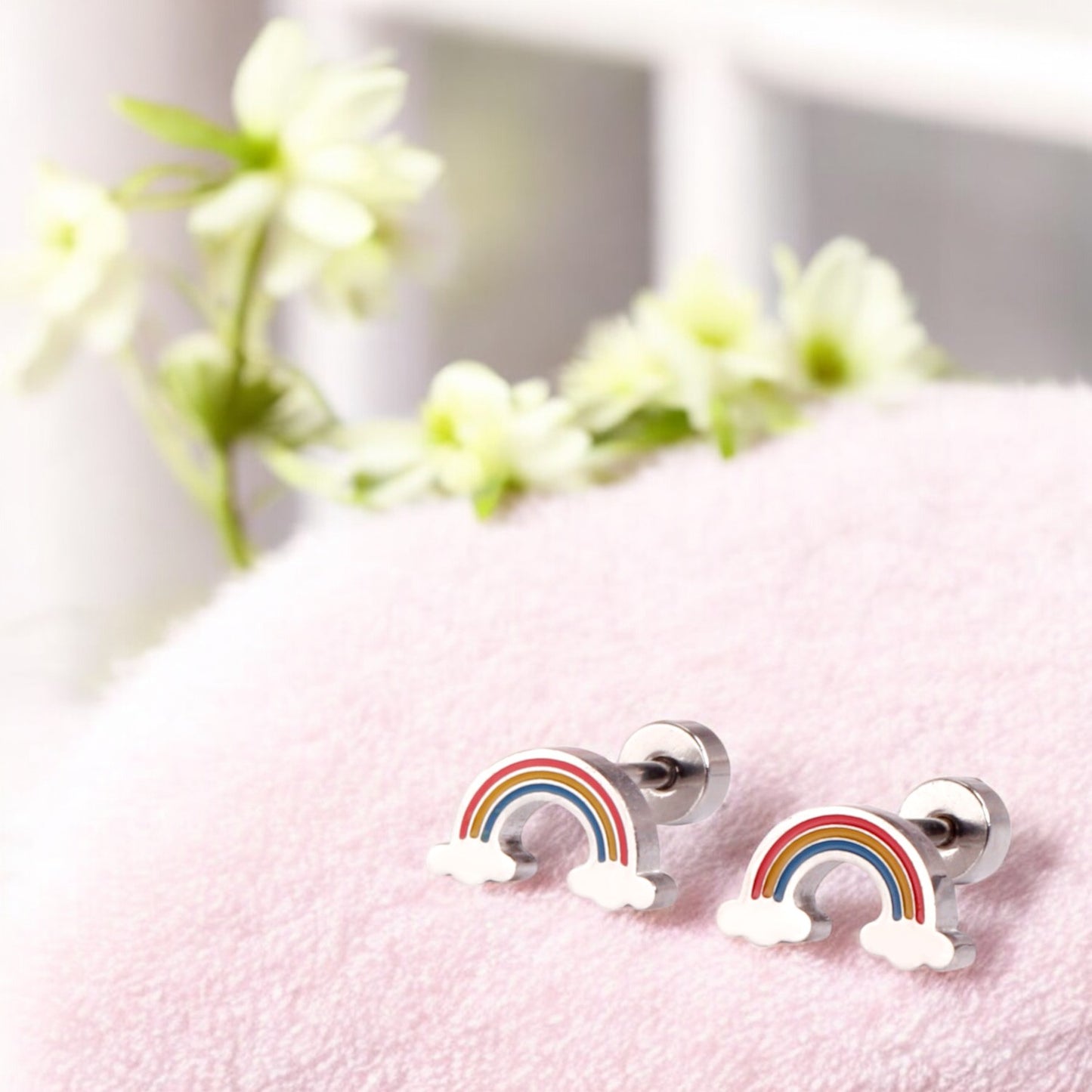 Rainbow Dreams Stud Earrings Silver 2