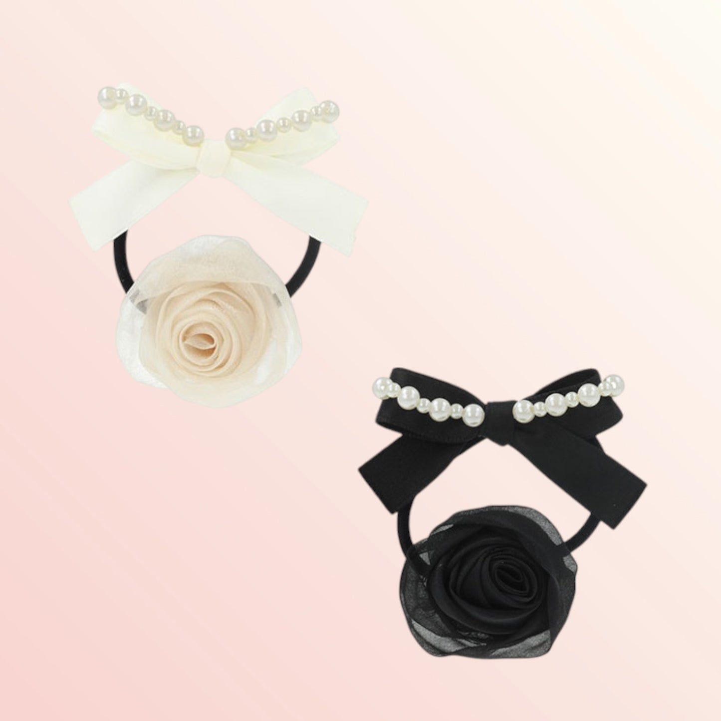 Rosy Bow Hair Tie 1