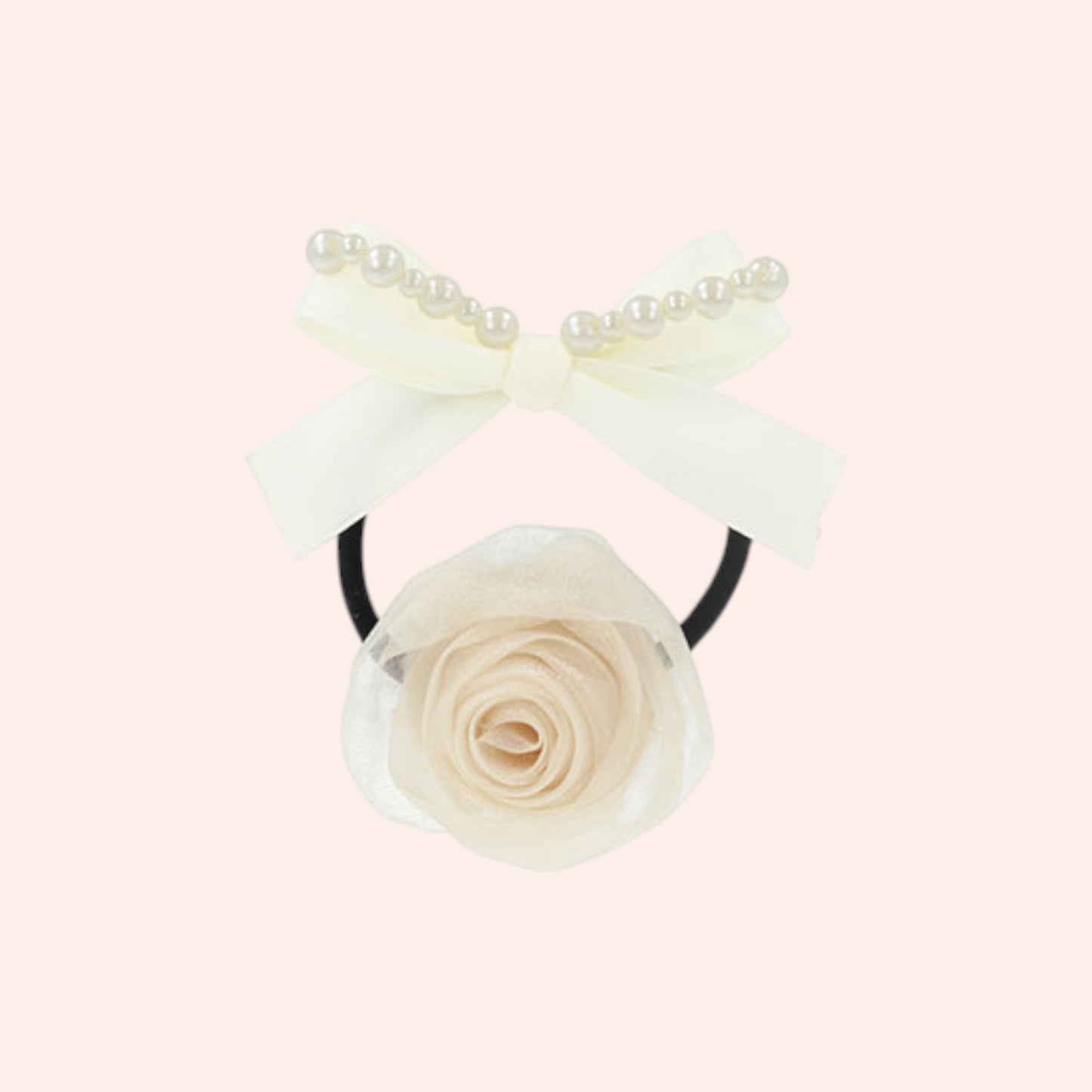 Rosy Bow Hair Tie 2