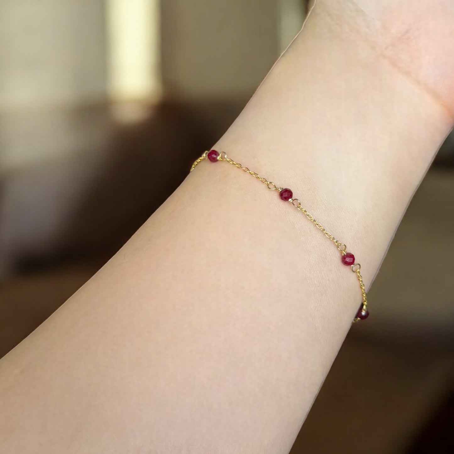 Serene Agate Beads Bracelet ruby - 6