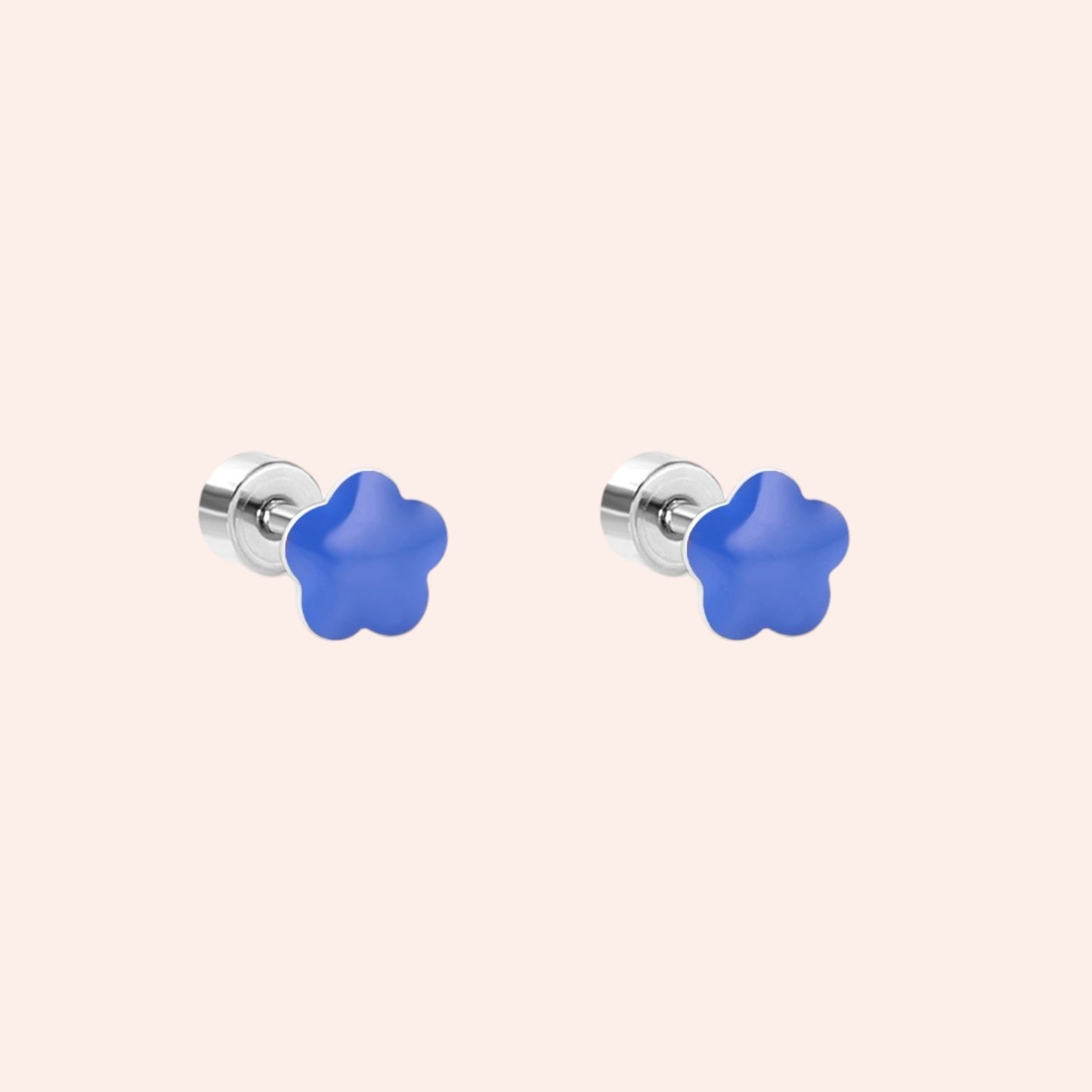 Silver Starry Wink Stud Earrings 4