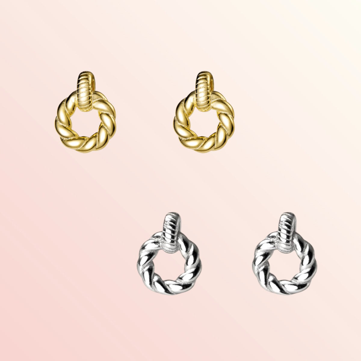 Sleek Twist Stud Earrings