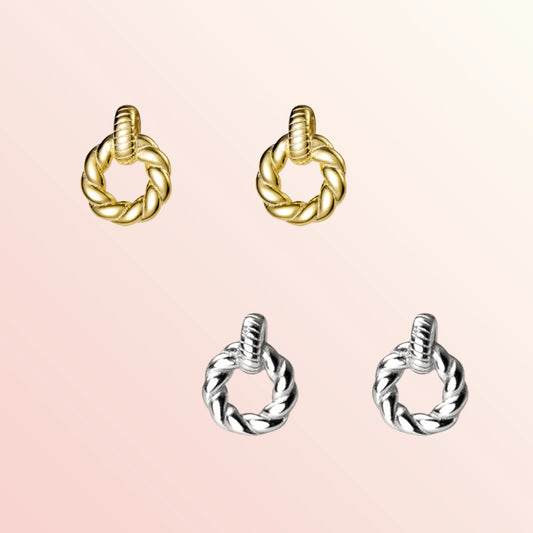 Sleek Twist Stud Earrings