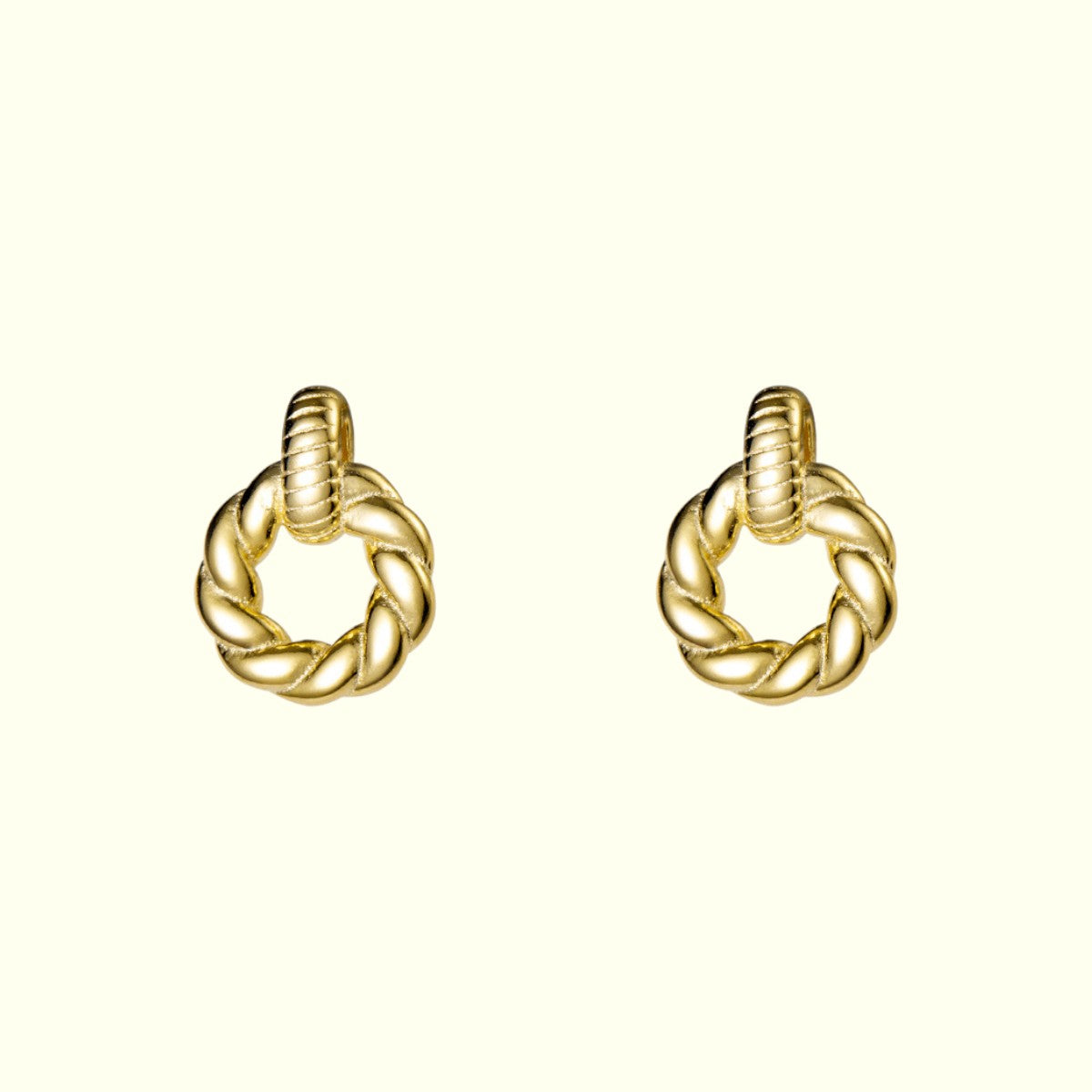 Sleek Twist Stud Earrings Gold 1