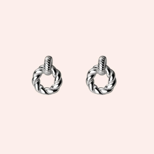 Sleek Twist Stud Earrings silver 1