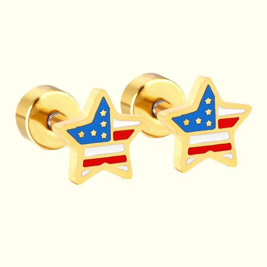 Stars and Stripes Stud Earrings 1