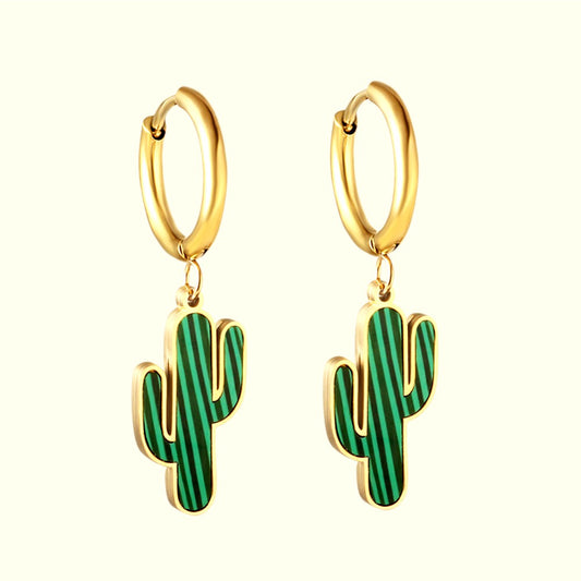 Succulent Cactus Hoops Gold 1