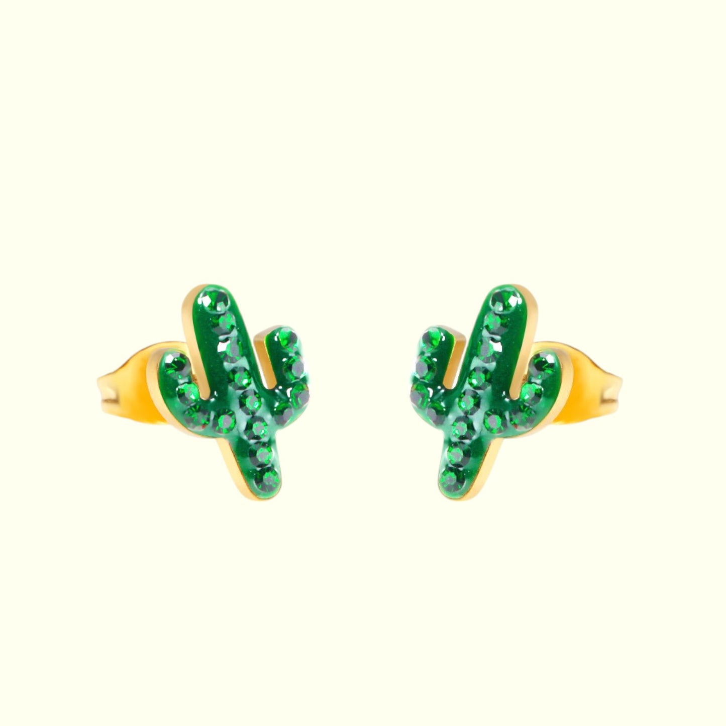 Sunkissed Cactus Earrings Gold 1