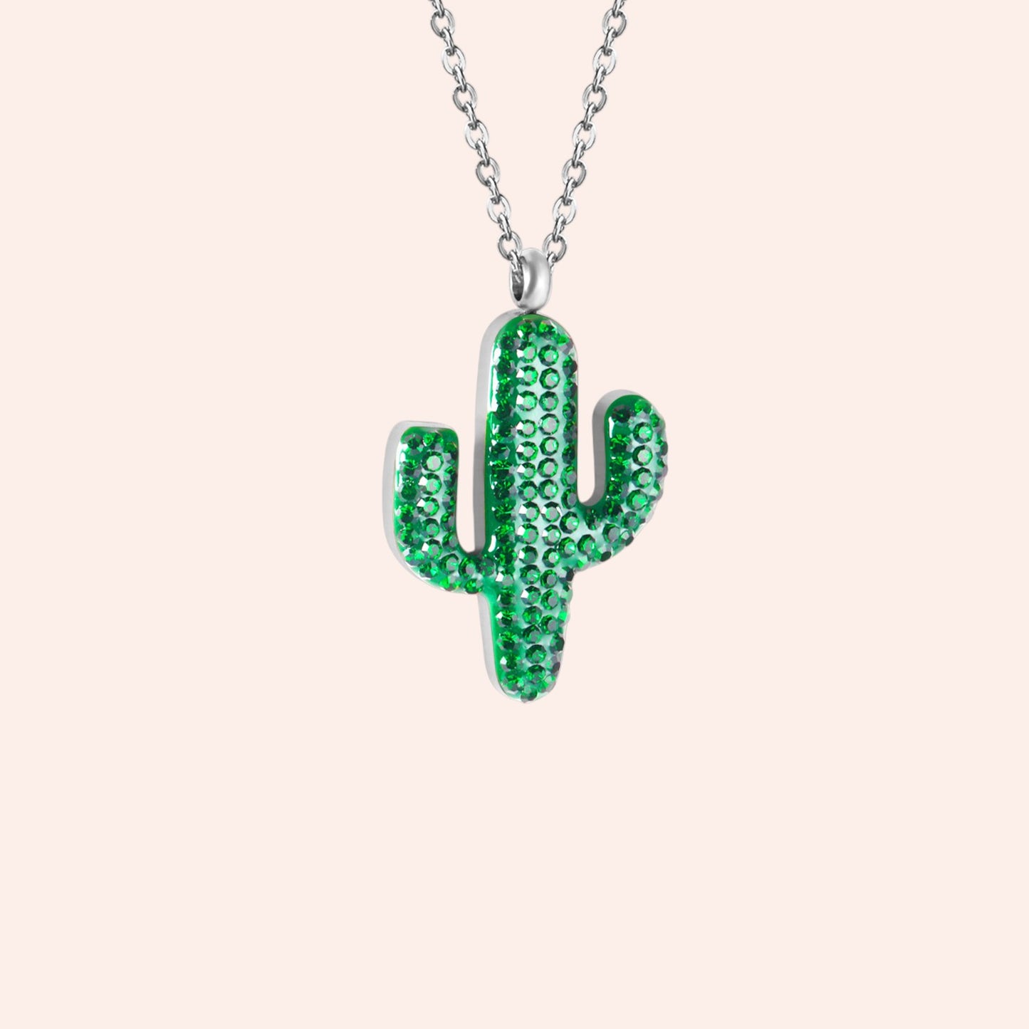 Sunkissed Cactus Necklace Silver 1
