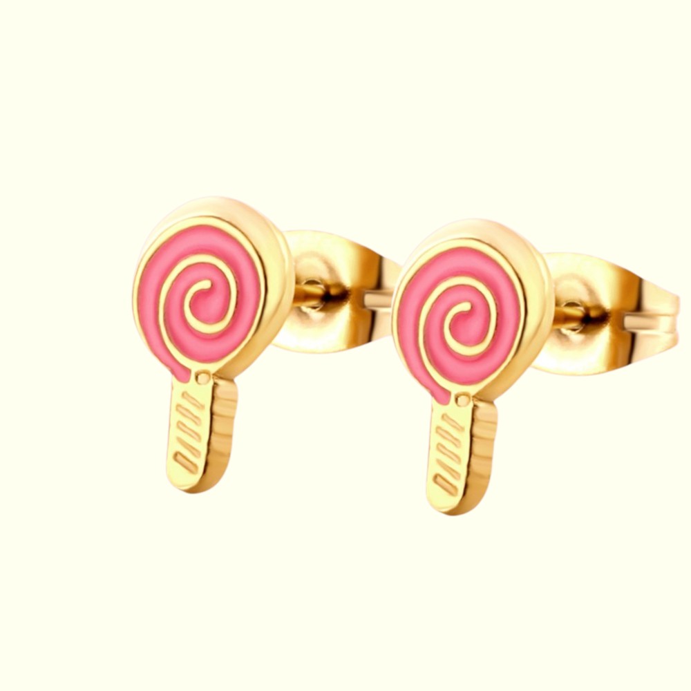 Sweet Lollipop Stud Earrings gold 2