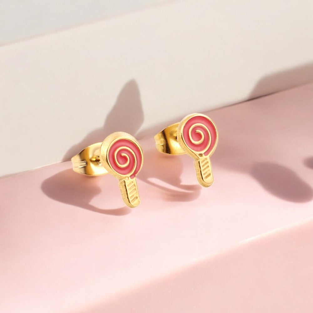 Sweet Lollipop Stud Earrings gold 3