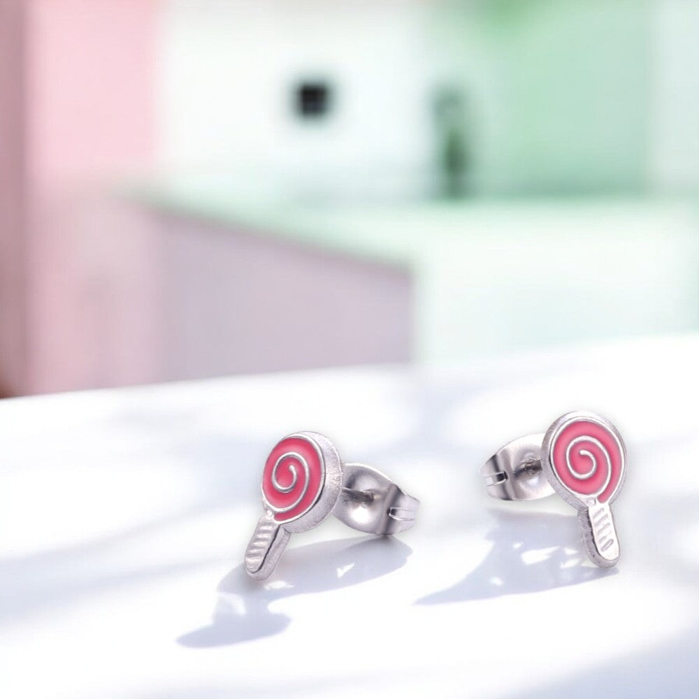 Sweet Lollipop Stud Earrings silver 1