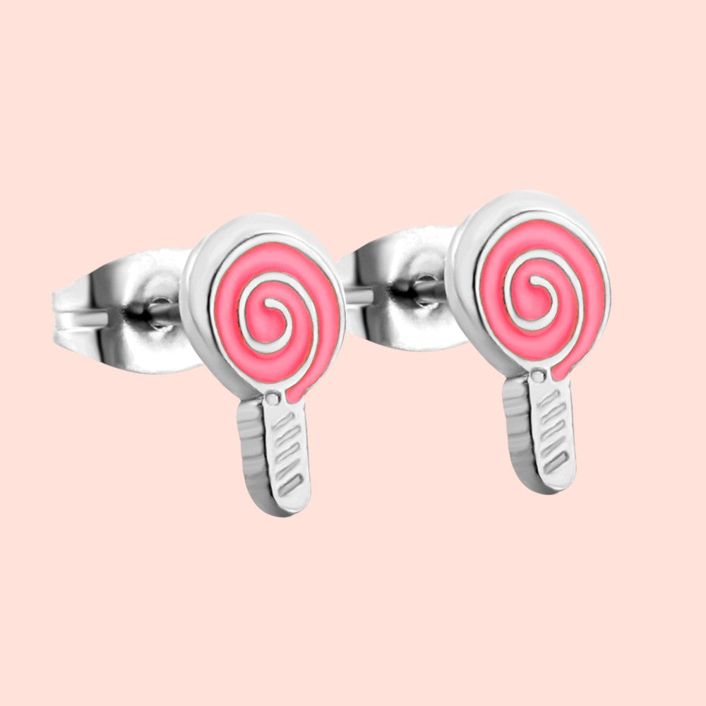 Sweet Lollipop Stud Earrings silver 2