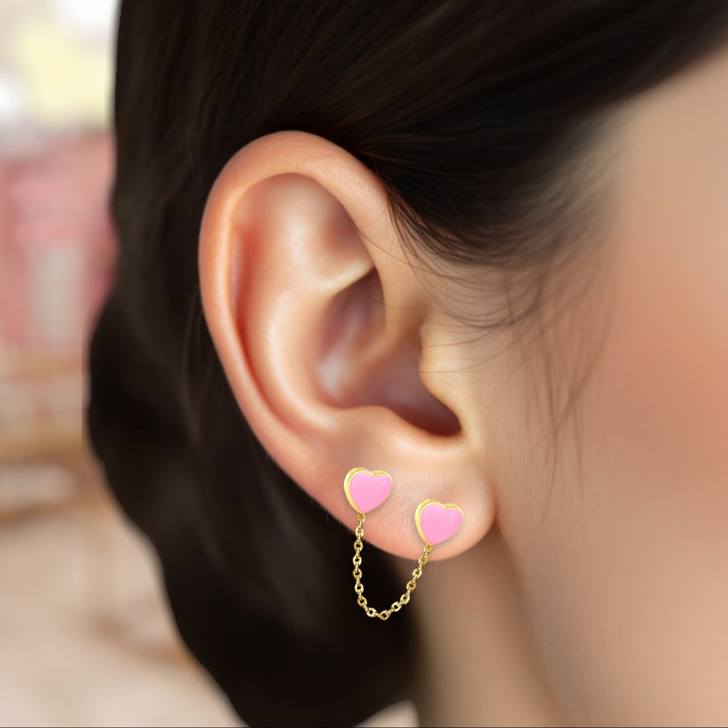 Sweetheart Duo Double Piercing Earring 1