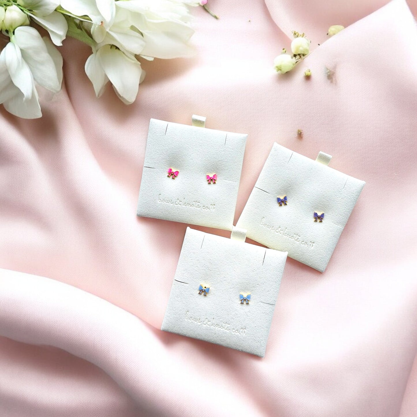 Teeny Vibrant Bowknot Stud Earrings 2
