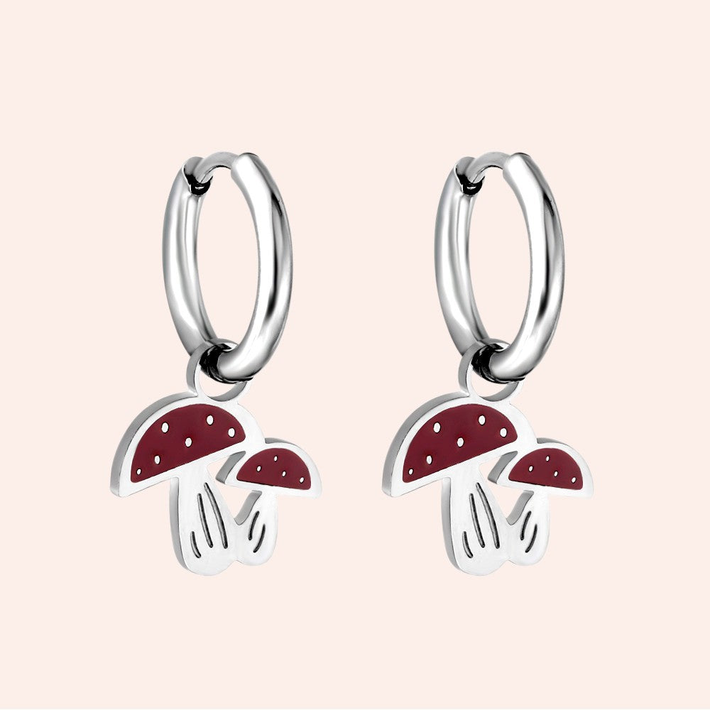 Toxic Mushroom Hoops silver 1
