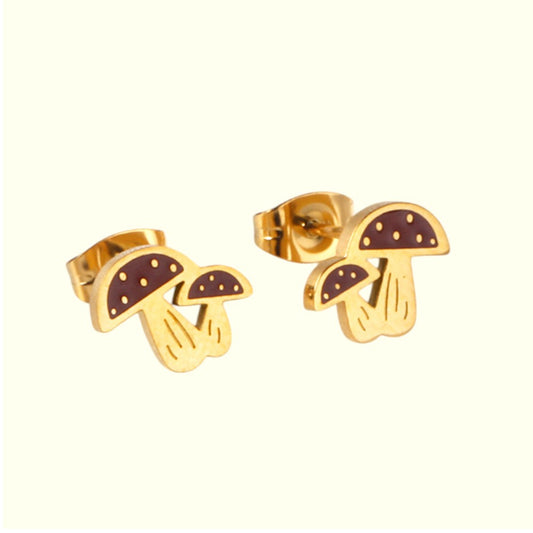 Toxic Mushroom Stud Earrings 1