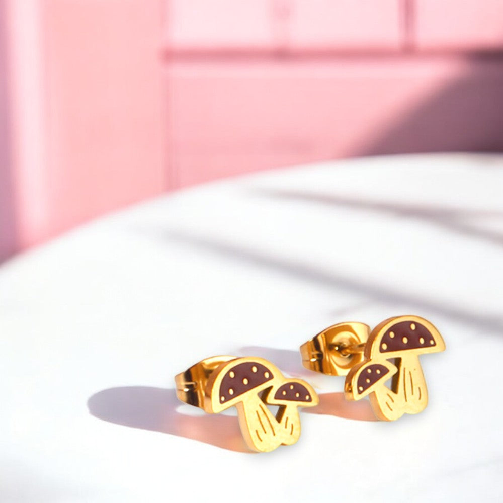Toxic Mushroom Stud Earrings 3