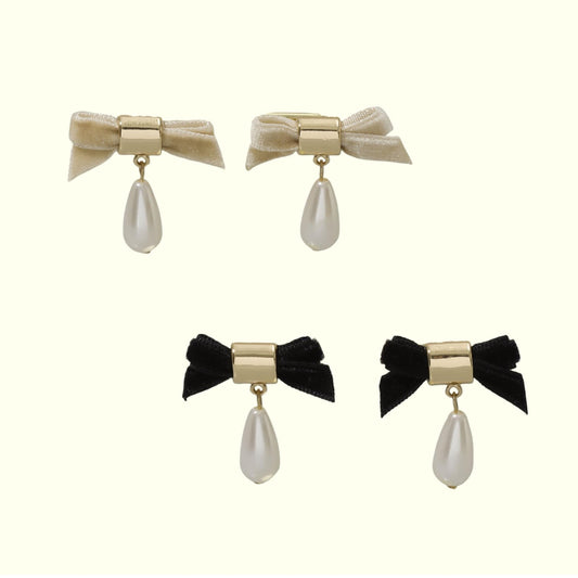 Velour Bowknot Earrings 1