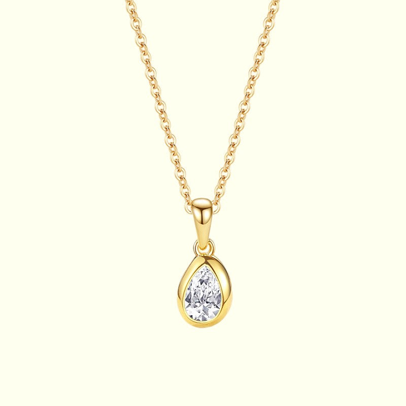Versatile Teardrop Pendant Necklace Gold -1