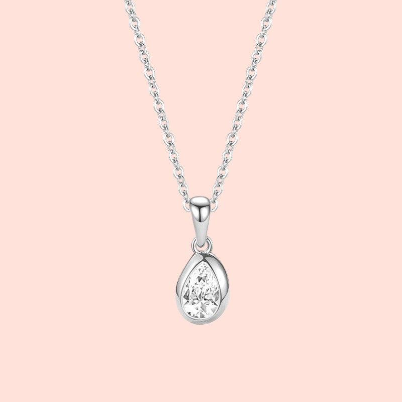 Versatile Teardrop Pendant Necklace silver - 1