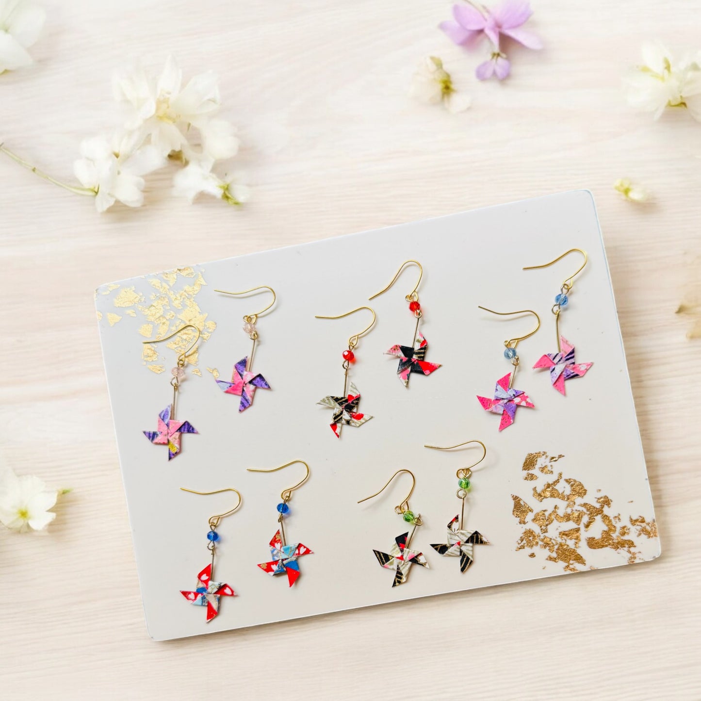 Washi Pinwheel Earrings 1