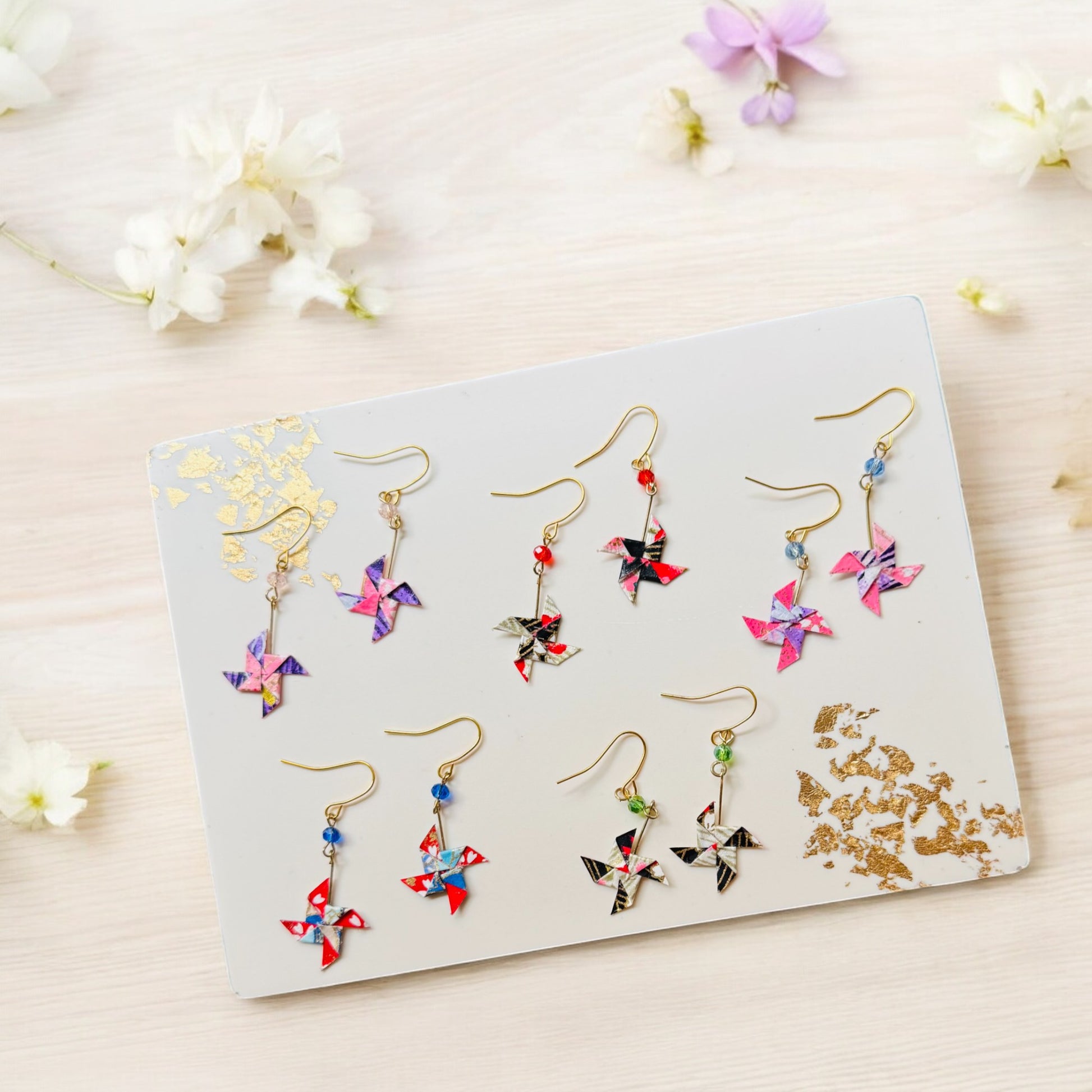 Washi Pinwheel Earrings 1