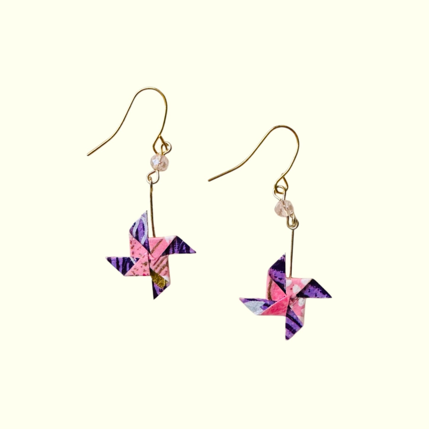 Washi Pinwheel Earrings Purple 1