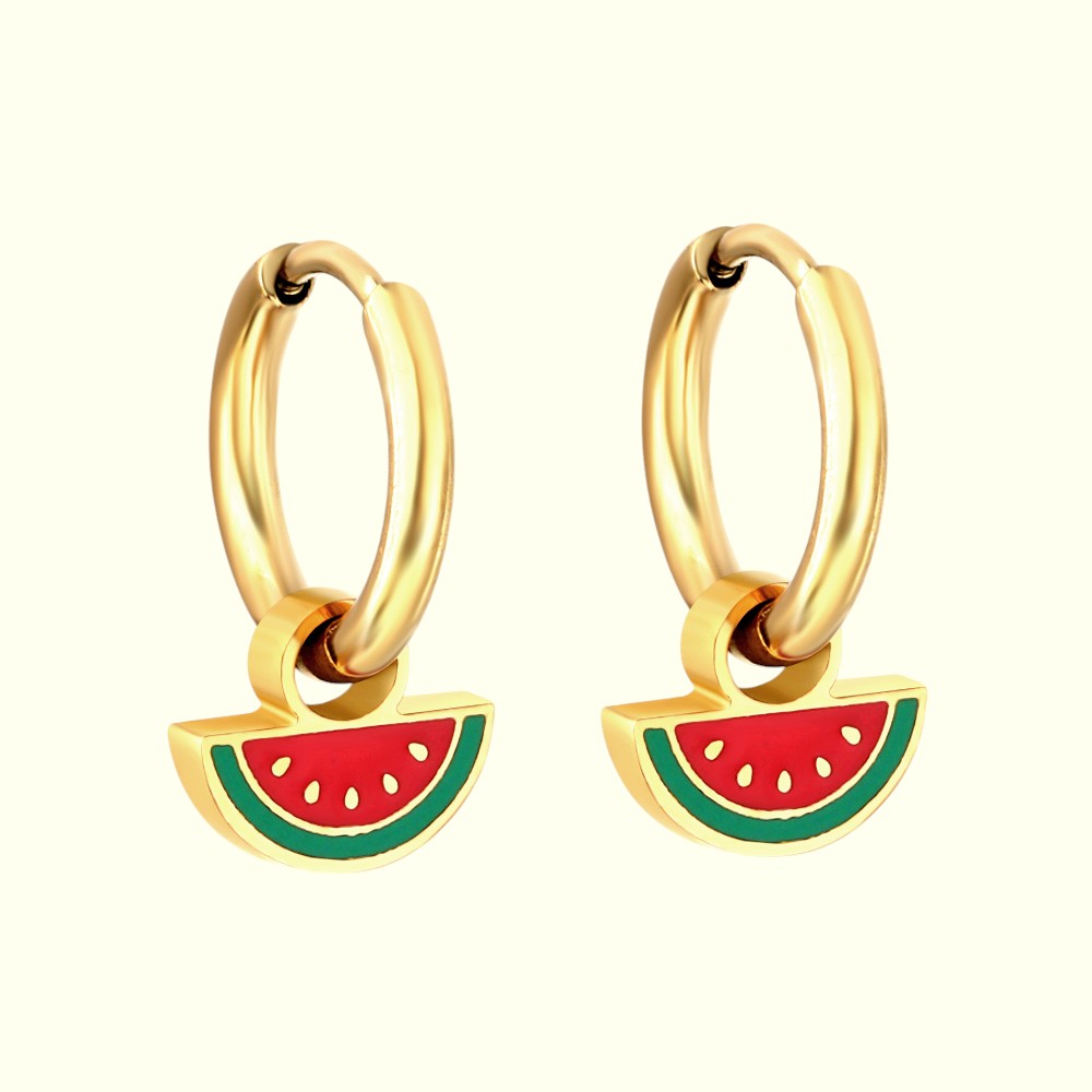 Watermelon Slice Hoops Gold 1