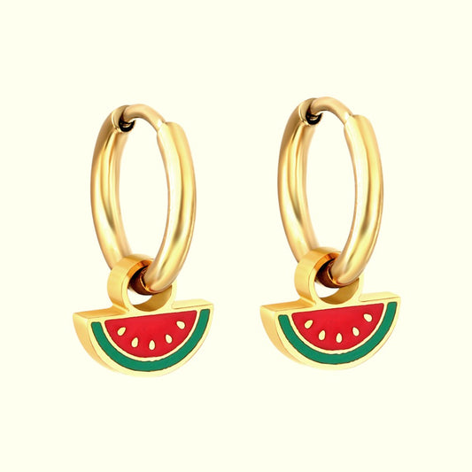 Watermelon Slice Hoops Gold 1