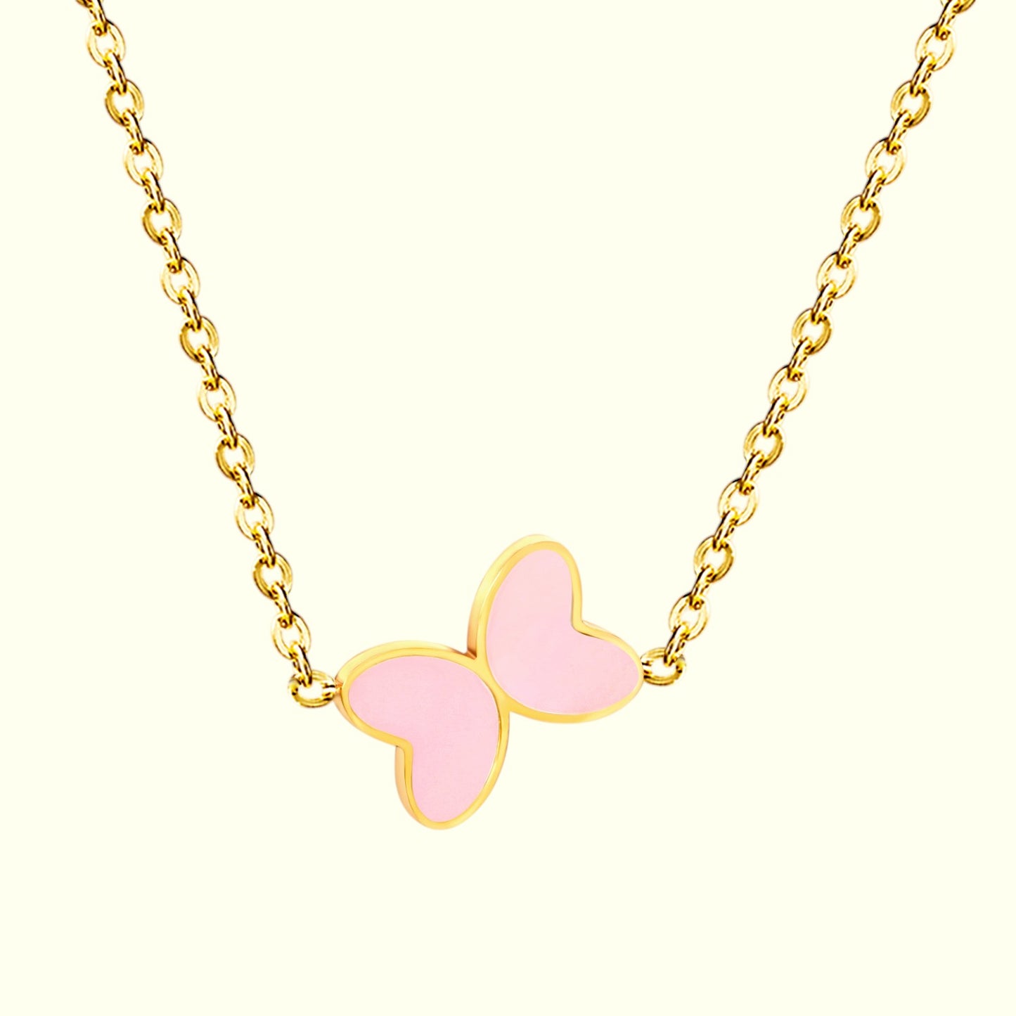 Whispering Wings Necklace Pink 1